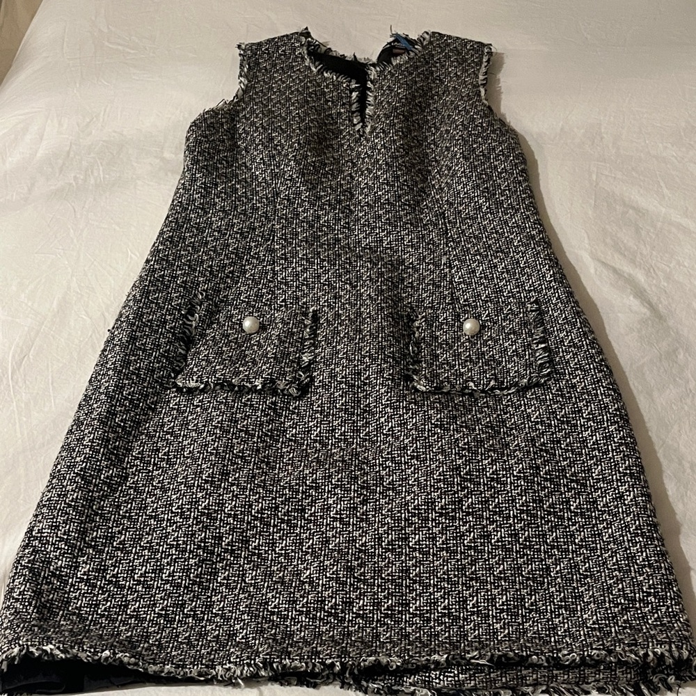 Karl Lagerfeld Black and White Tweed Dress